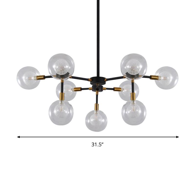 Metal Line Suspension Light with Clear Modo Chandelier Black - Rebooters
