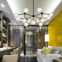 Metal Line Suspension Light with Clear Modo Chandelier Black - Rebooters