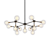Metal Line Suspension Light with Clear Modo Chandelier Black - Rebooters