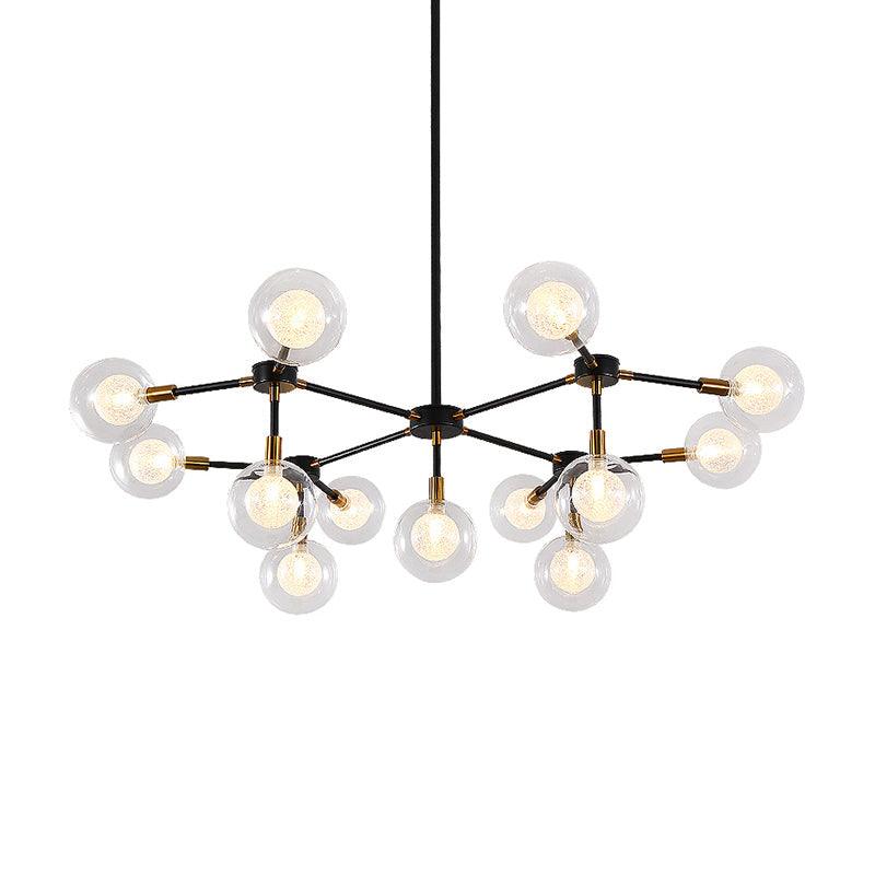 Metal Line Suspension Light with Clear Modo Chandelier Black - Rebooters