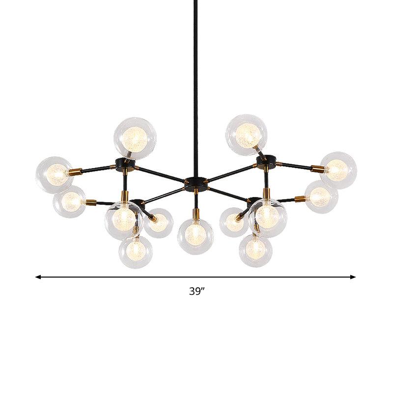Metal Line Suspension Light with Clear Modo Chandelier Black - Rebooters