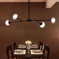 4 Lights Branch Pendant Lighting Simple Style Metallic Chandelier in Black for Kitchen Bedroom - Rebooters