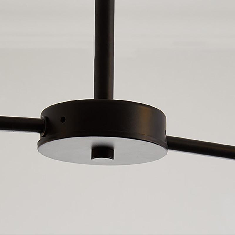 4 Lights Branch Pendant Lighting Simple Style Metallic Chandelier in Black for Kitchen Bedroom - Rebooters