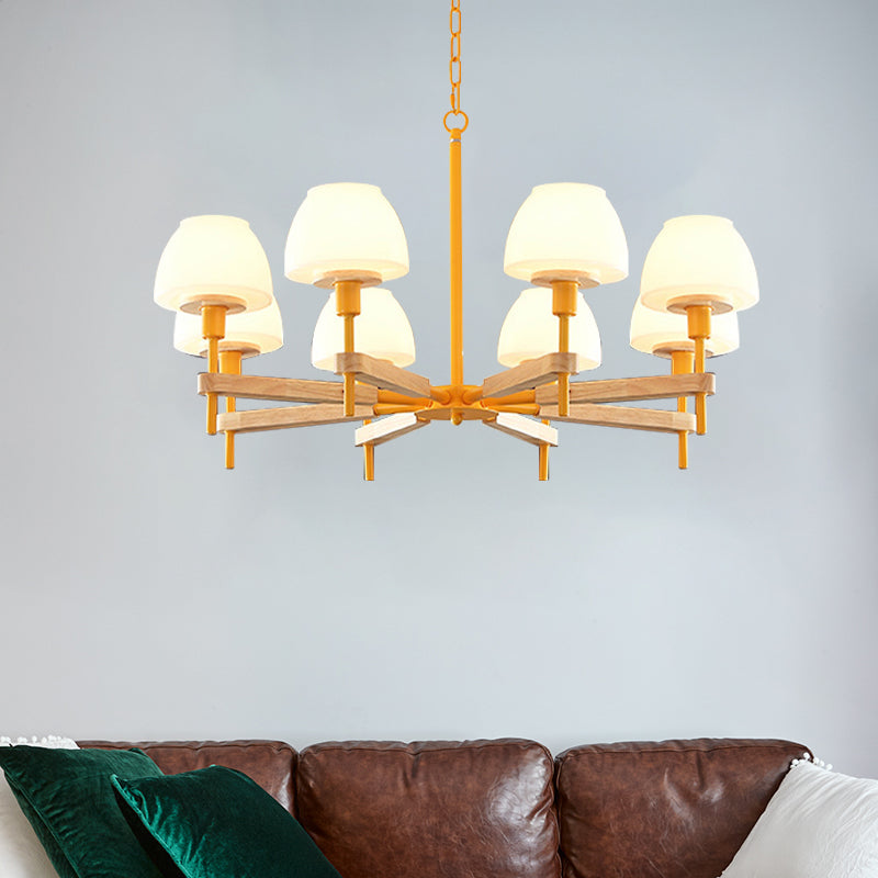 Kids Urn Shade Hanging Lamp Metal & Glass 6 Lights Chandelier - Rebooters