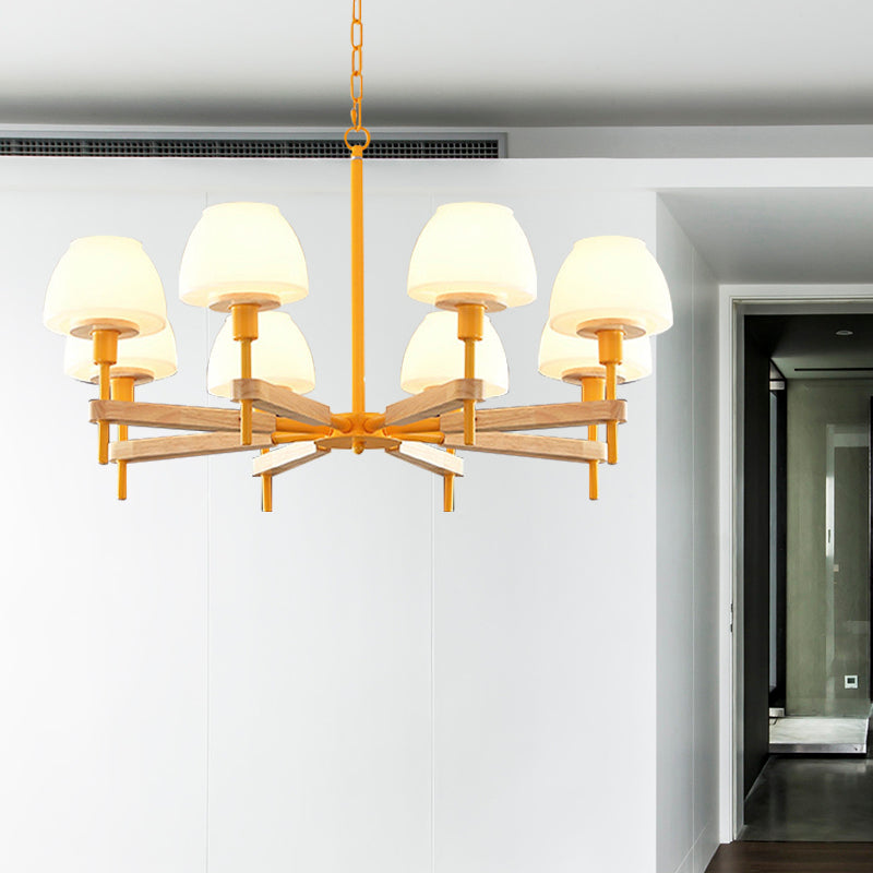 Kids Urn Shade Hanging Lamp Metal & Glass 6 Lights Chandelier - Rebooters
