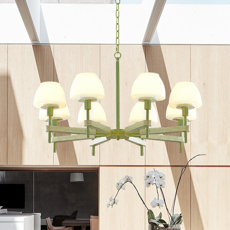 Kids Urn Shade Hanging Lamp Metal & Glass 6 Lights Chandelier - Rebooters