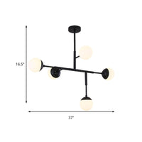 5 Lights Orb Shaped Chandelier Metal Ceiling Pendant Light - Rebooters