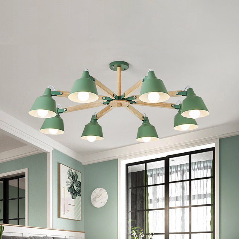 Metal Bucket Shade Chandelier Multi-Head Macaron Light - Rebooters