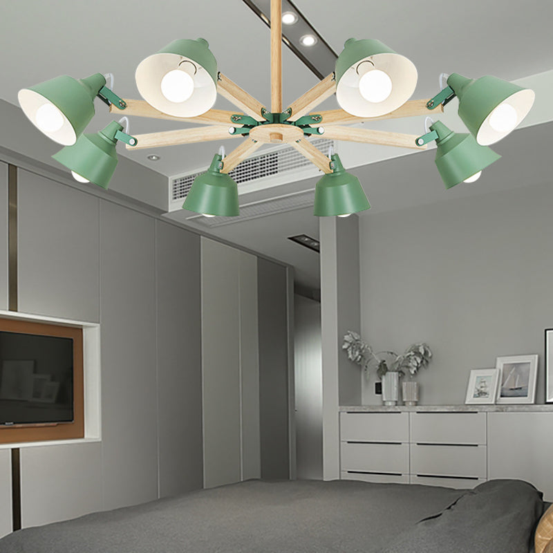 Metal Bucket Shade Chandelier Multi-Head Macaron Light - Rebooters
