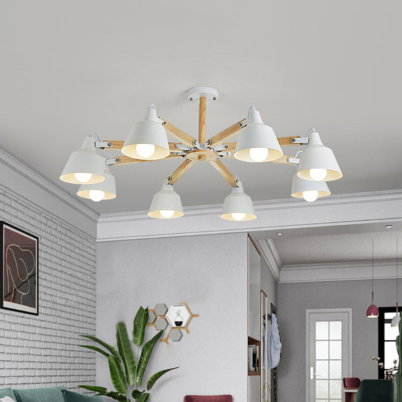 Metal Bucket Shade Chandelier Multi-Head Macaron Light - Rebooters