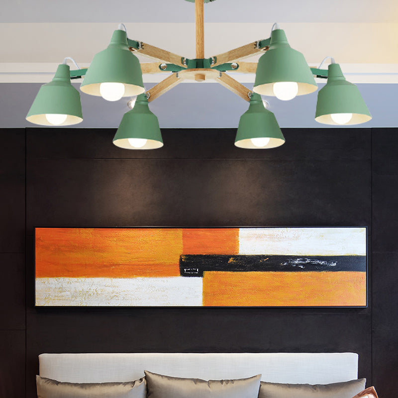 Metal Bucket Shade Chandelier Multi-Head Macaron Light - Rebooters
