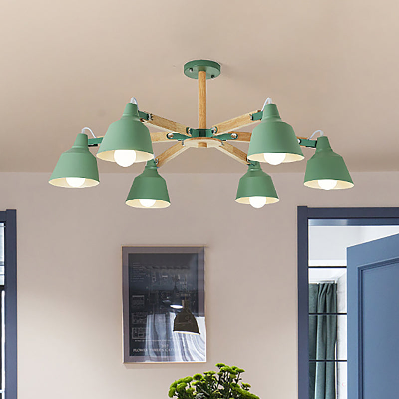 Metal Bucket Shade Chandelier Multi-Head Macaron Light - Rebooters