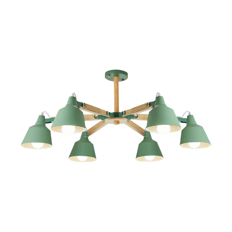 Metal Bucket Shade Chandelier Multi-Head Macaron Light - Rebooters