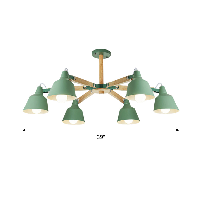 Metal Bucket Shade Chandelier Multi-Head Macaron Light - Rebooters