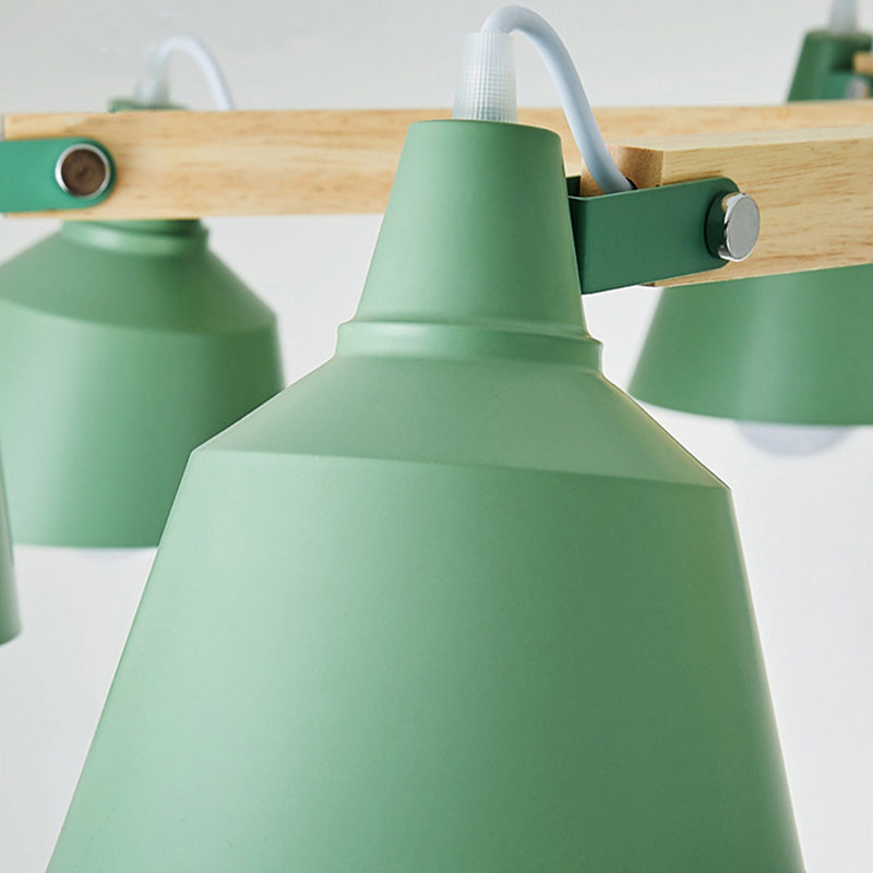 Metal Bucket Shade Chandelier Multi-Head Macaron Light - Rebooters