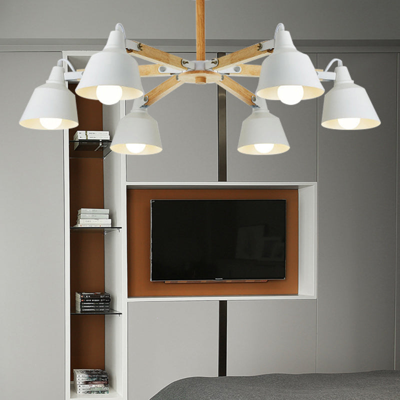 Metal Bucket Shade Chandelier Multi-Head Macaron Light - Rebooters