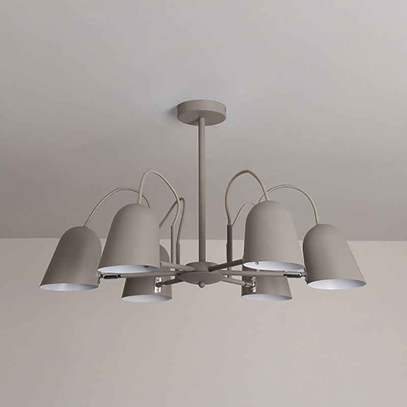 Foyer Kindergarten Bell Chandelier Metal 6 Lights Macaron Pendant Light - Rebooters