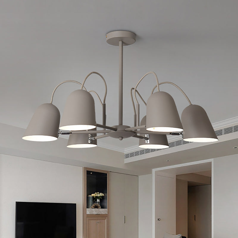 Foyer Kindergarten Bell Chandelier Metal 6 Lights Macaron Pendant Light - Rebooters