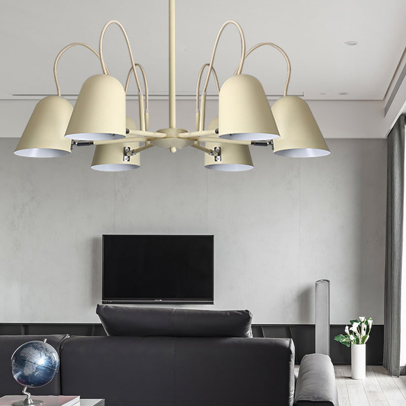 Foyer Kindergarten Bell Chandelier Metal 6 Lights Macaron Pendant Light - Rebooters