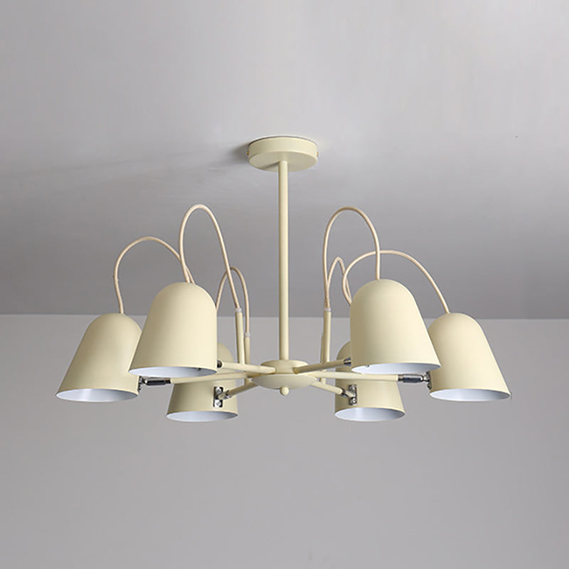 Foyer Kindergarten Bell Chandelier Metal 6 Lights Macaron Pendant Light - Rebooters