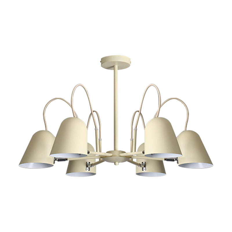 Foyer Kindergarten Bell Chandelier Metal 6 Lights Macaron Pendant Light - Rebooters