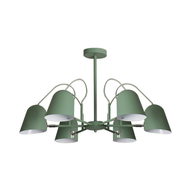 Foyer Kindergarten Bell Chandelier Metal 6 Lights Macaron Pendant Light - Rebooters