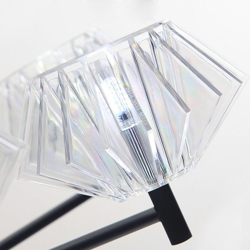 8 Lights Urn Shape Chandelier Modern Metal and Acrylic Pendant Light in Black - Rebooters