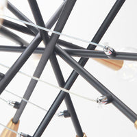 Black Stacked Linear Chandelier Metal 18 Lights Modern Pendant Lamp - Rebooters