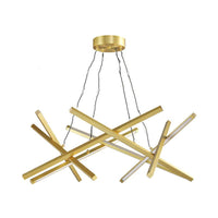Acrylic Crossed Chandelier Pendant Modernity LED Black Gold Lamp - Rebooters
