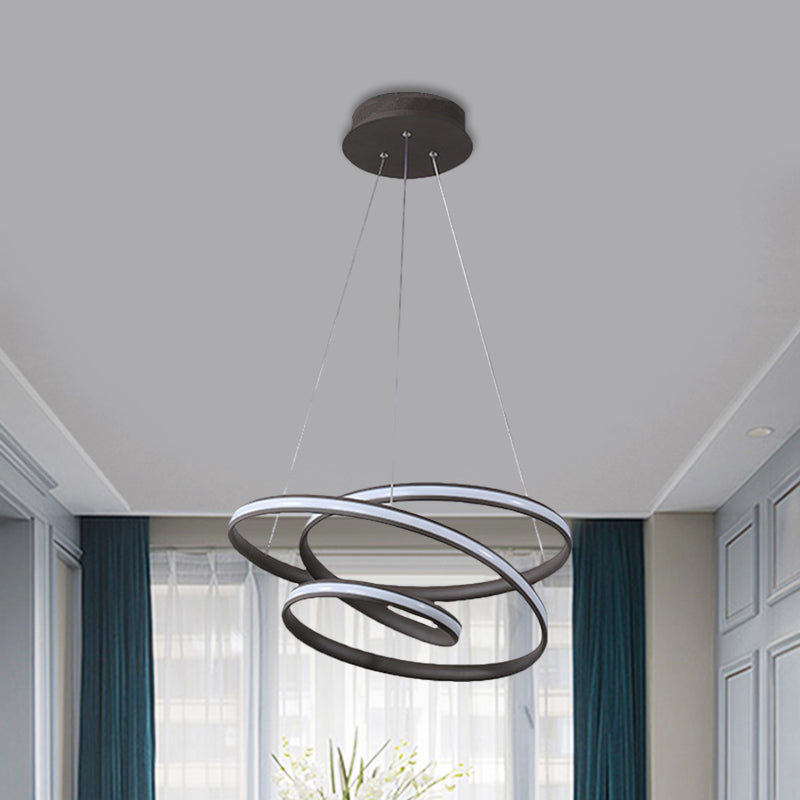 Whirling LED Pendant Chandelier Minimalist Acrylic Lamp Black - Rebooters