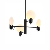 Adjustable 4-Light Round Chandelier Post Modern Glass Shade - Rebooters