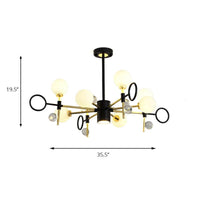 6/8 Light Hanging Chandelier Modern Nordic Style Black Pendant Light - Rebooters