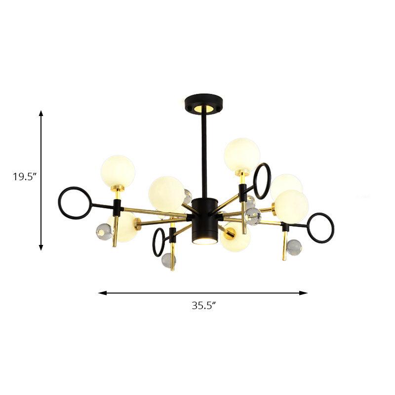 6/8 Light Hanging Chandelier Modern Nordic Style Black Pendant Light - Rebooters