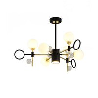 6/8 Light Hanging Chandelier Modern Nordic Style Black Pendant Light - Rebooters
