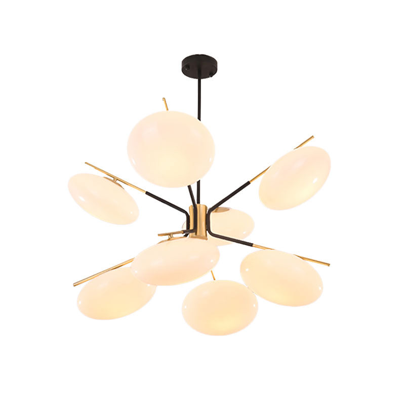 Opal Glass Ellipse Shade Pendant Light 6/8 Lights Modern Lamp - Rebooters