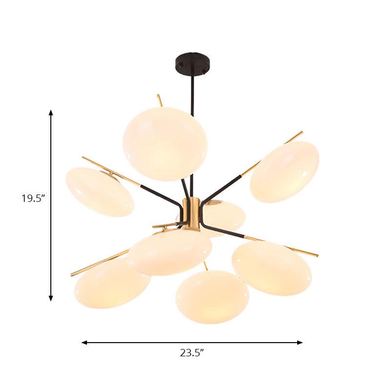 Opal Glass Ellipse Shade Pendant Light 6/8 Lights Modern Lamp - Rebooters