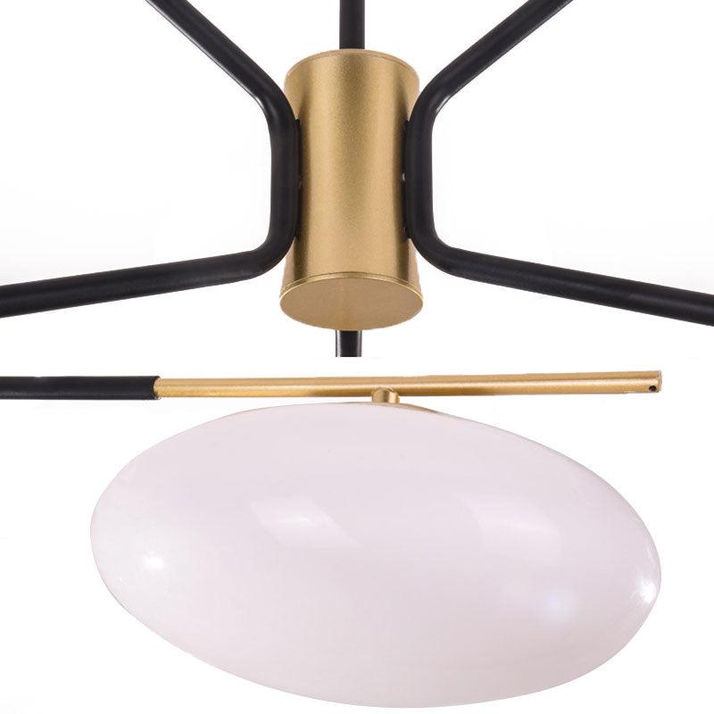 Opal Glass Ellipse Shade Pendant Light 6/8 Lights Modern Lamp - Rebooters