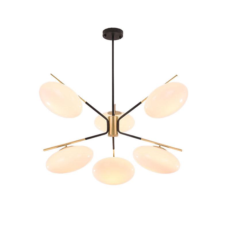 Opal Glass Ellipse Shade Pendant Light 6/8 Lights Modern Lamp - Rebooters