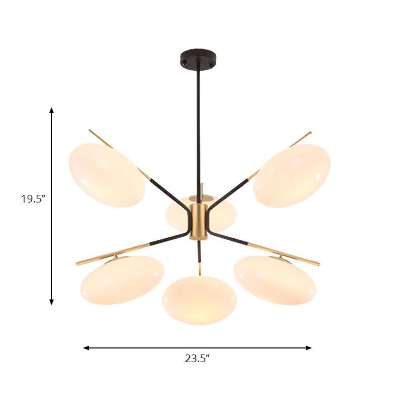 Opal Glass Ellipse Shade Pendant Light 6/8 Lights Modern Lamp - Rebooters