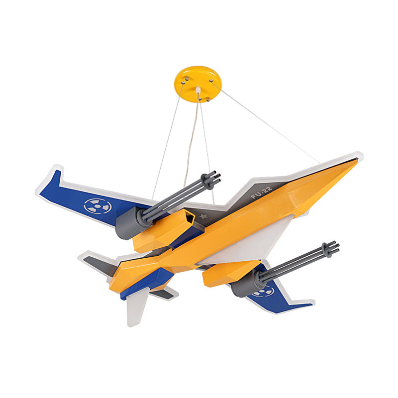 Metal Fighter Figure Hanging Chandelier LED Lamp for Boys Room - Rebooters