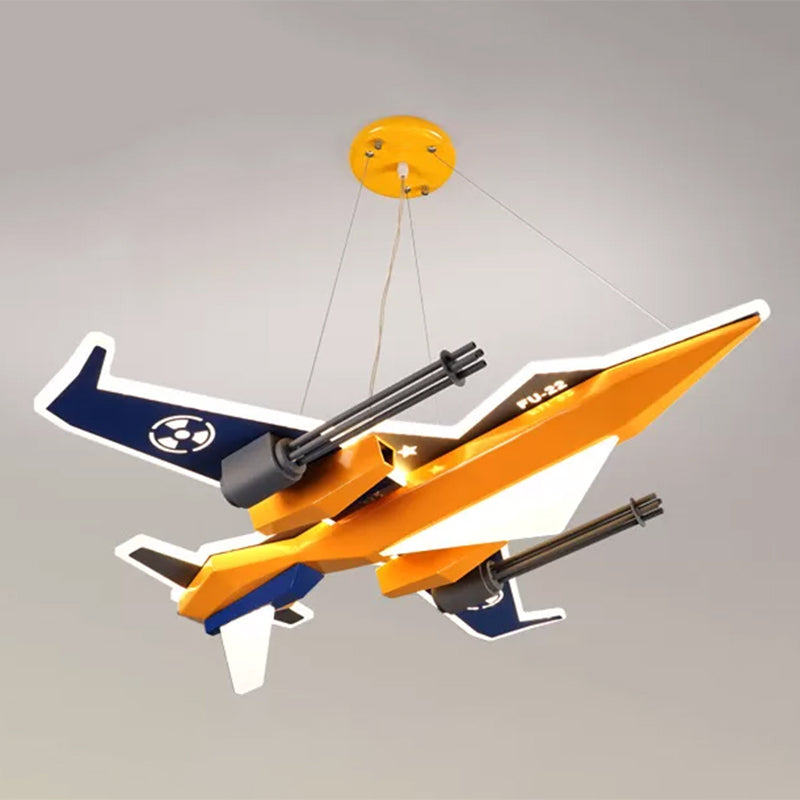 Metal Fighter Figure Hanging Chandelier LED Lamp for Boys Room - Rebooters