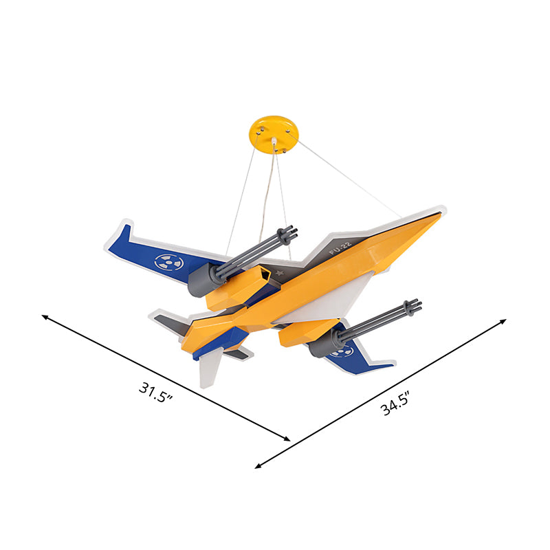 Metal Fighter Figure Hanging Chandelier LED Lamp for Boys Room - Rebooters