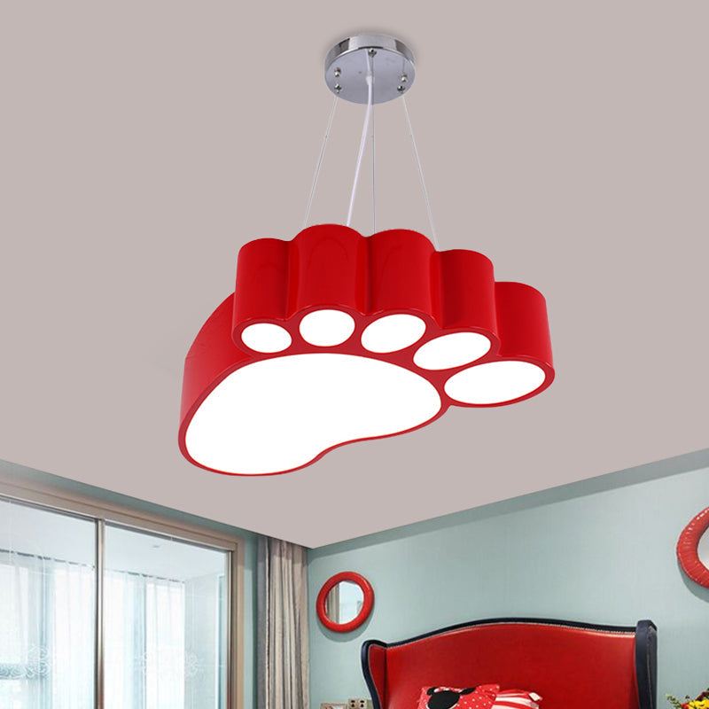 Foot Shape Ceiling Hang Fixture Simplicity Acrylic LED Chandelier Lighting for Nursery - Rebooters