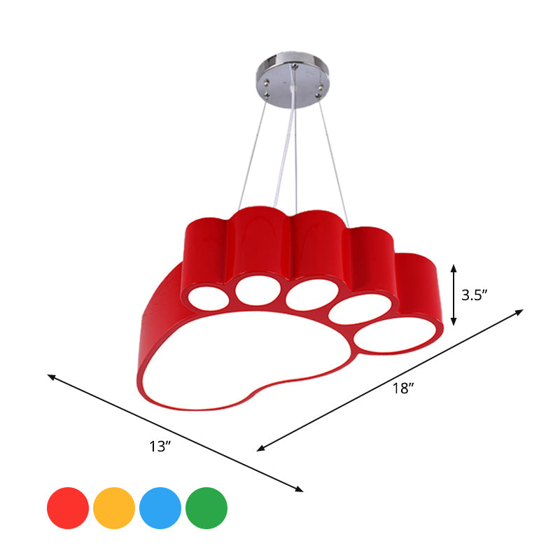Foot Shape Ceiling Hang Fixture Simplicity Acrylic LED Chandelier Lighting for Nursery - Rebooters