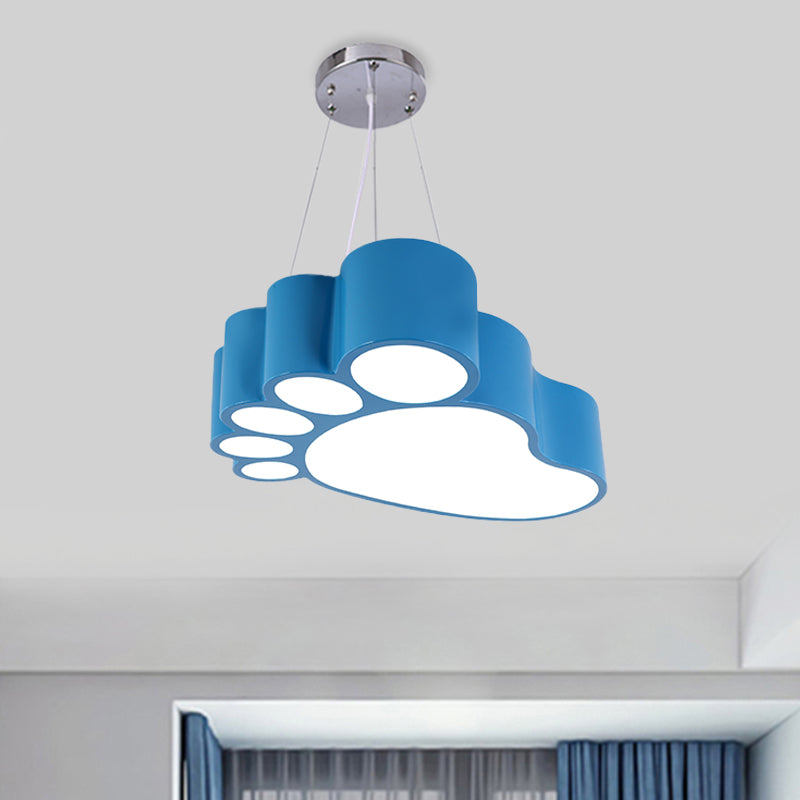 Foot Shape Ceiling Hang Fixture Simplicity Acrylic LED Chandelier Lighting for Nursery - Rebooters