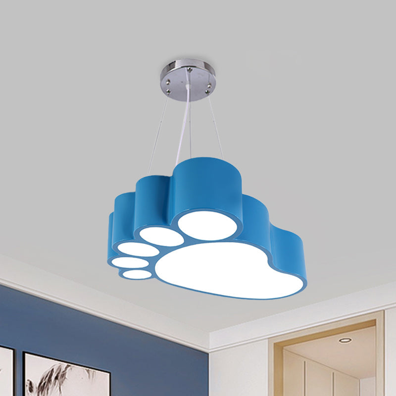 Foot Shape Ceiling Hang Fixture Simplicity Acrylic LED Chandelier Lighting for Nursery - Rebooters
