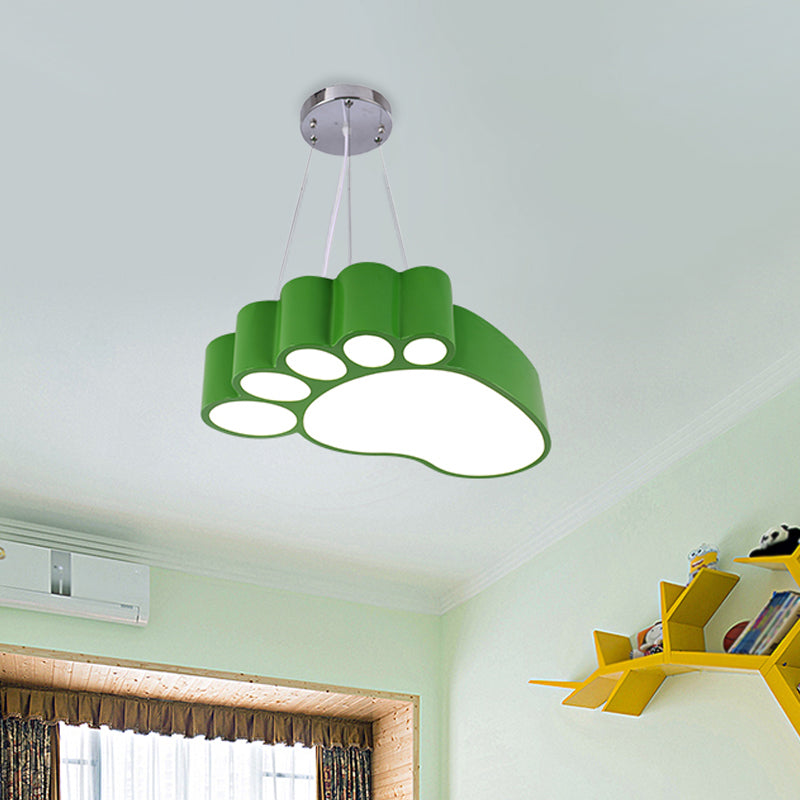 Foot Shape Ceiling Hang Fixture Simplicity Acrylic LED Chandelier Lighting for Nursery - Rebooters