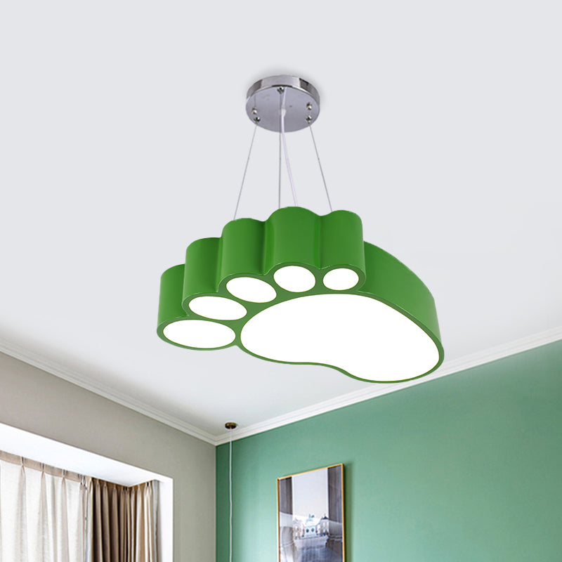 Foot Shape Ceiling Hang Fixture Simplicity Acrylic LED Chandelier Lighting for Nursery - Rebooters