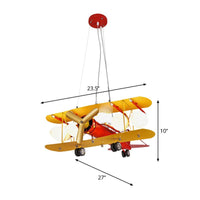 Aircraft Metallic Pendant Chandelier Contemporary LED Red Fixture - Rebooters