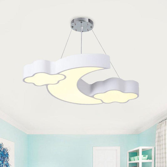 Acrylic Cloud and Moon Ceiling Pendant Modern LED Chandelier - Rebooters